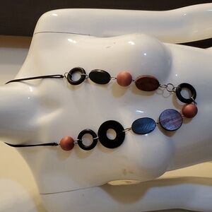 Black and Brown Wooden Bead Statement Necklace